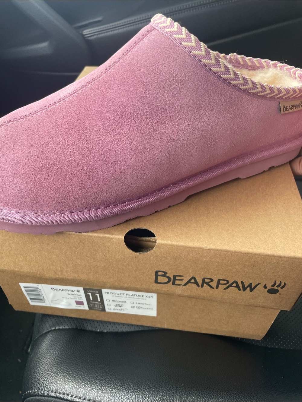 BearPaw Pink Suede Cozy Slip-On Clog